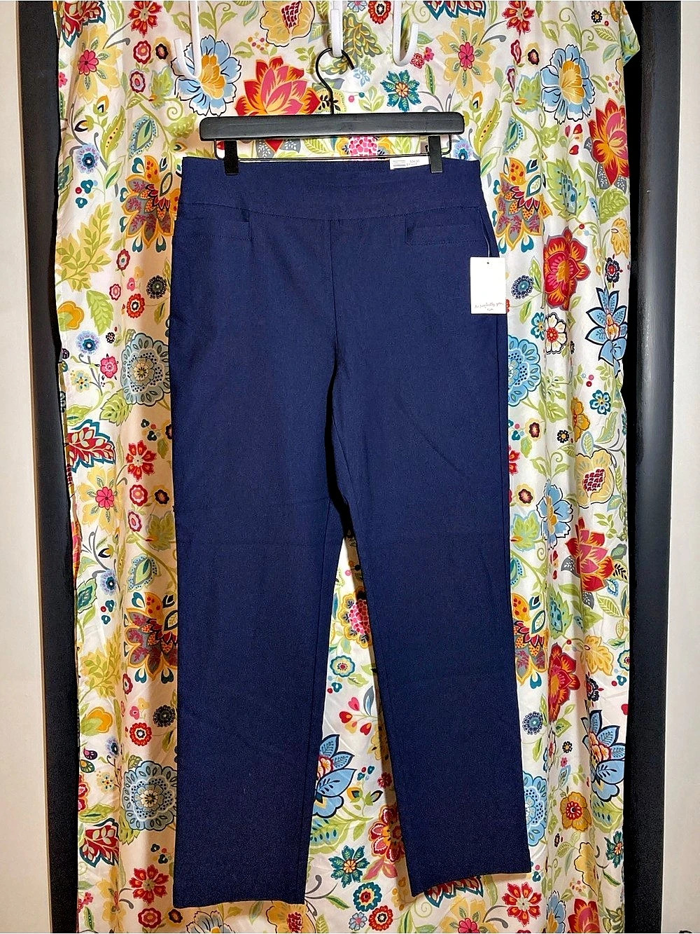 Kim Rogers Tummy Control Straight Leg Straight Leg Pants in Blue Size 10S NWT